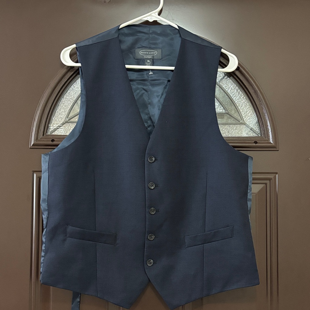 Pronto Uomo Platinum Dark Blue Mens Vest Pronto Uomo Platinum Dark Blue Mens Vest